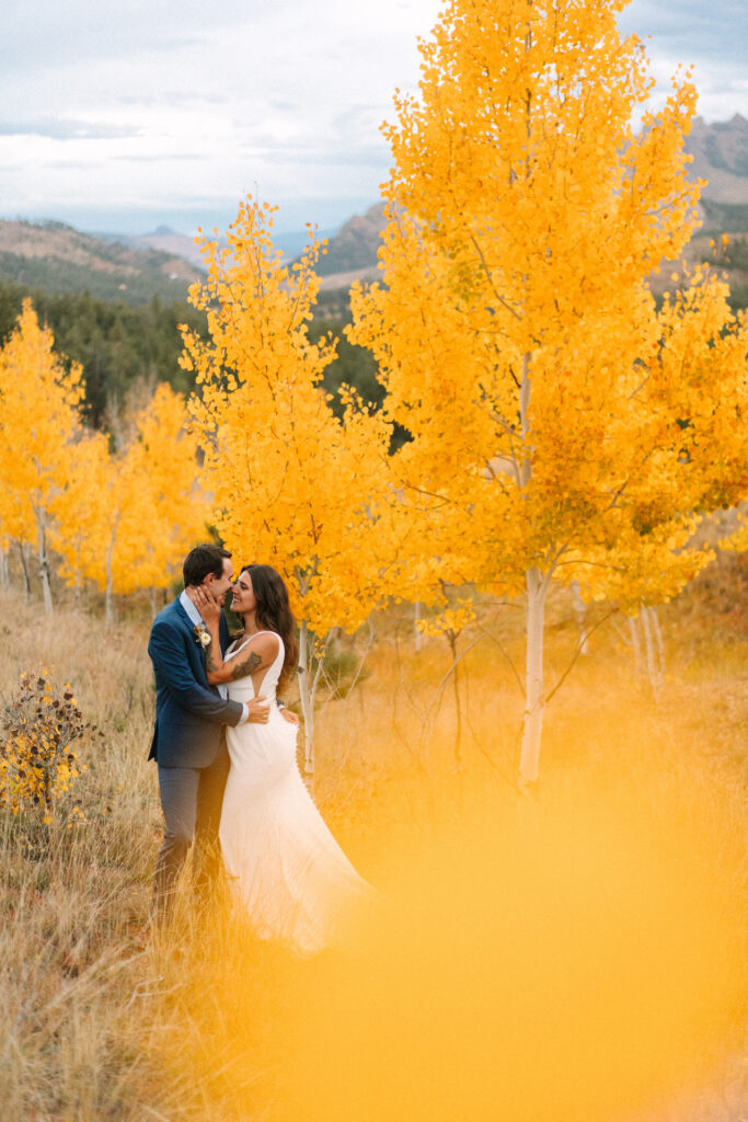 Beautiful couple happy in the Aspens