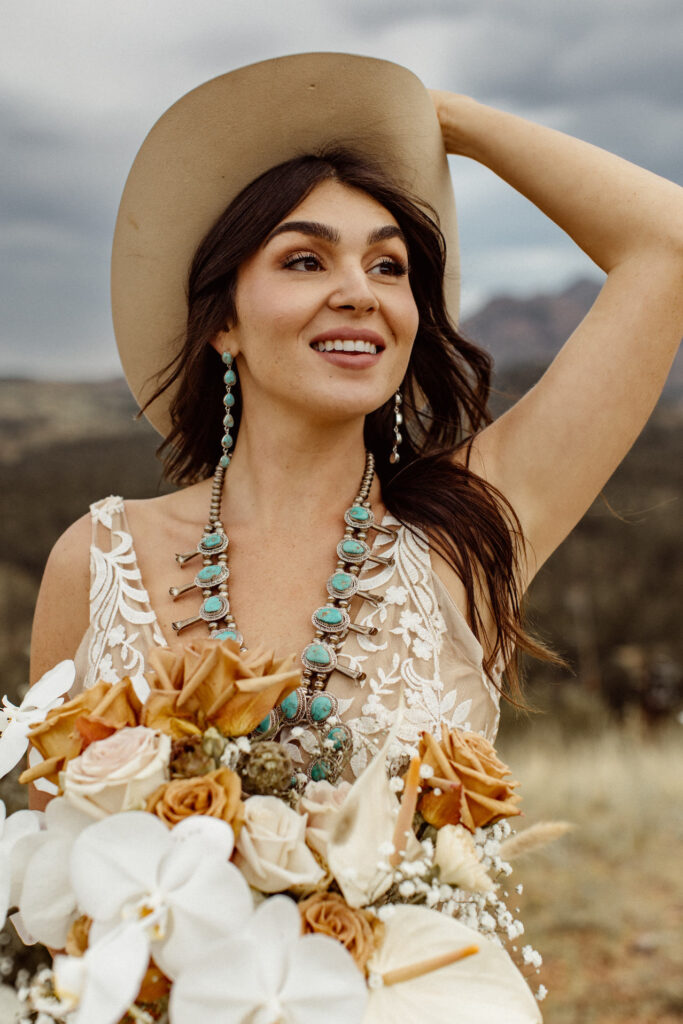 Beautiful Bride in her western wear