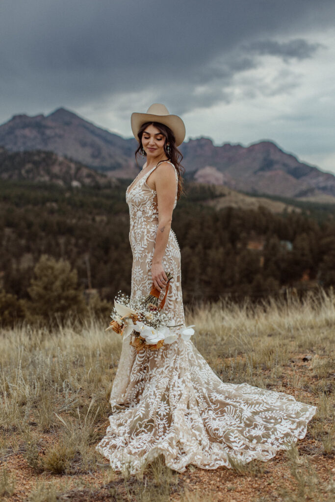 Beautiful Bride stunning in her western wear