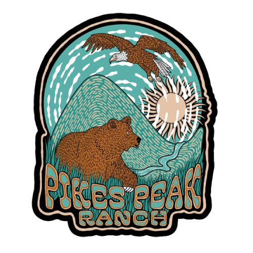 Teal Sticker - Pikes Peak Ranch Merch