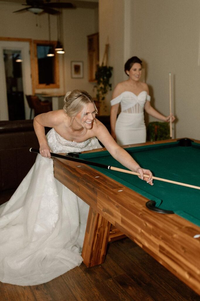 Bride-Playing-Pool