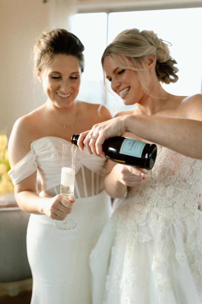 Same Sex Wedding Celebration with Champagne