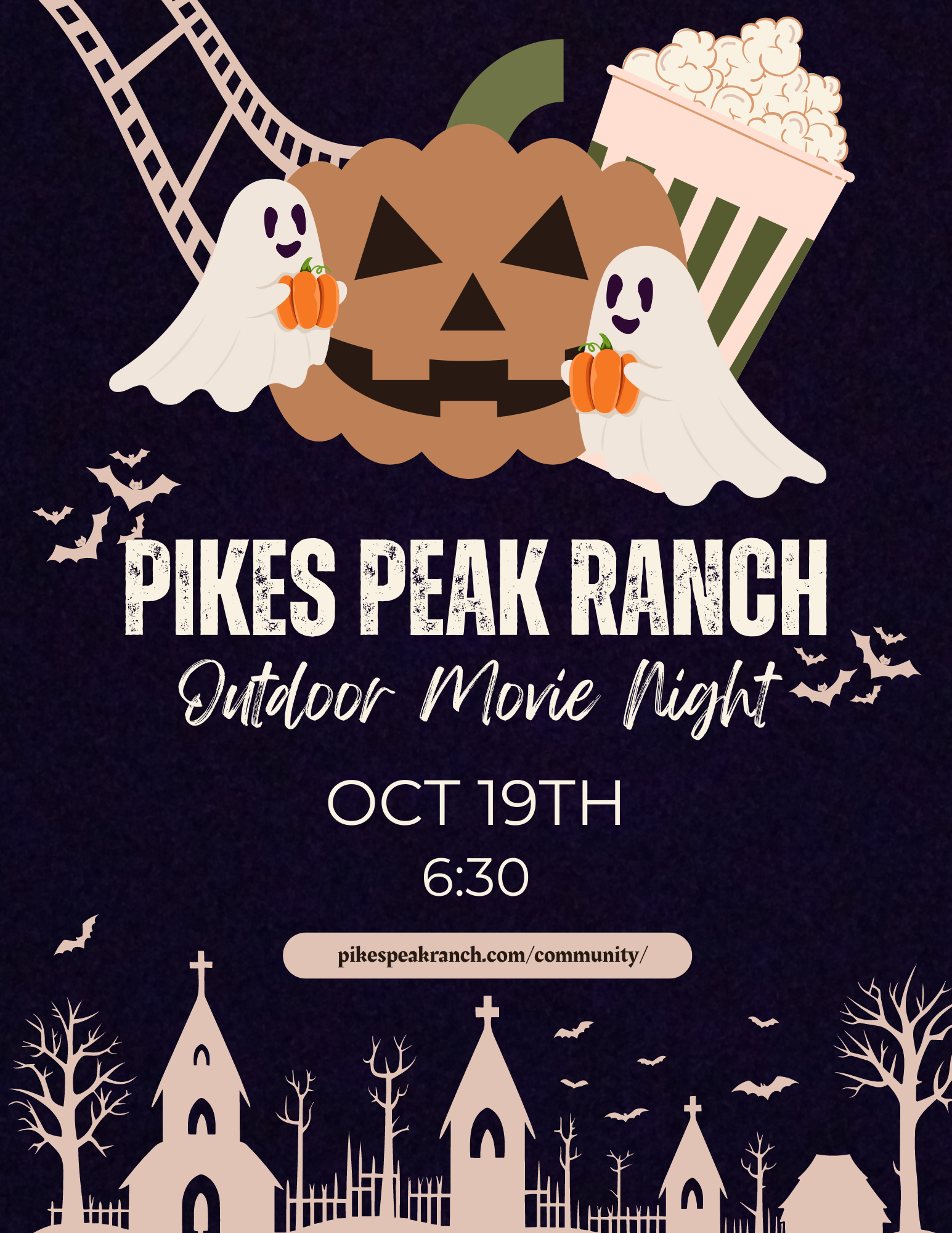 Pikes Peak Ranch Outdoor Movie Night Saturday October 19th 6:30pm