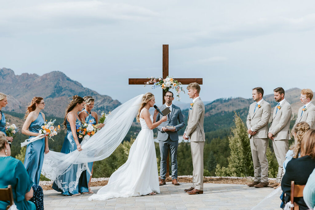 Outdoor Wedding Ceremony with Mountain Views