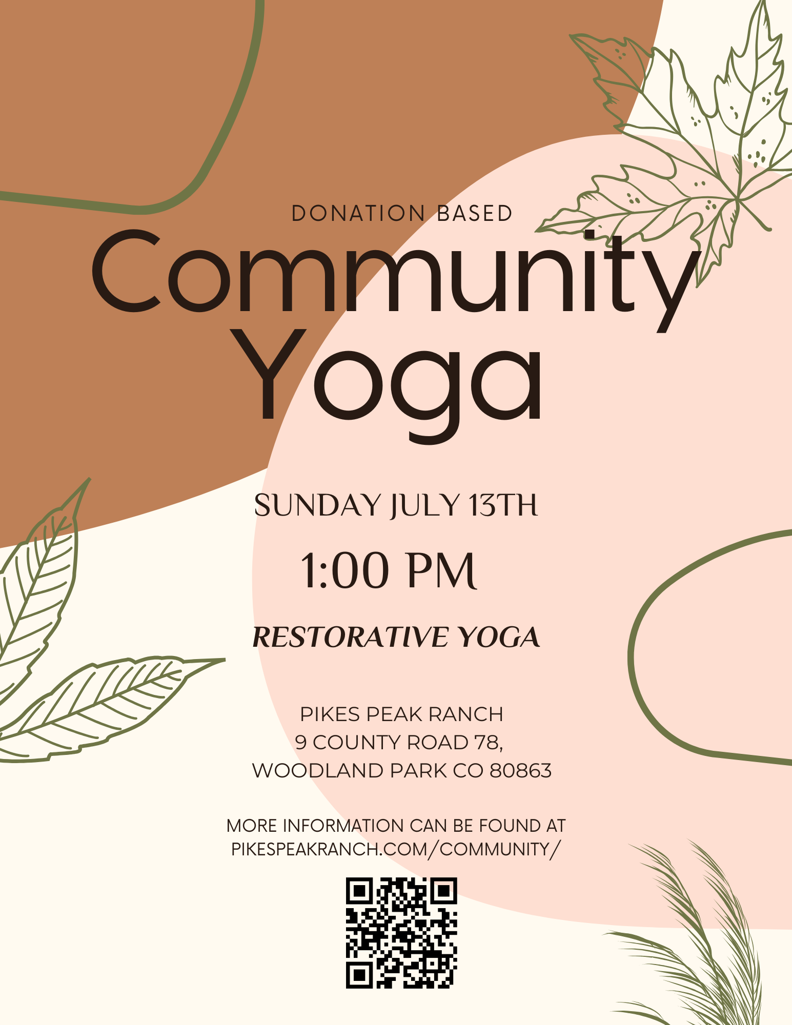 Restorative Community Yoga Flyer March 30th 100pm (3) Community Yoga Feb 23rd 2025